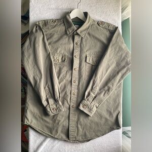 George Stafford and Sons 100% Cotton Olive Work Field Shirt Men’s L